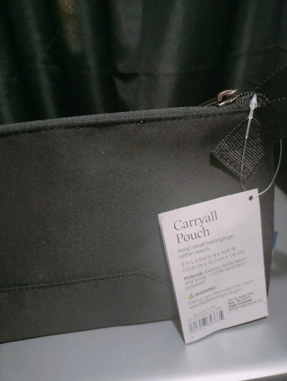 Black Zip Carry All Pouch